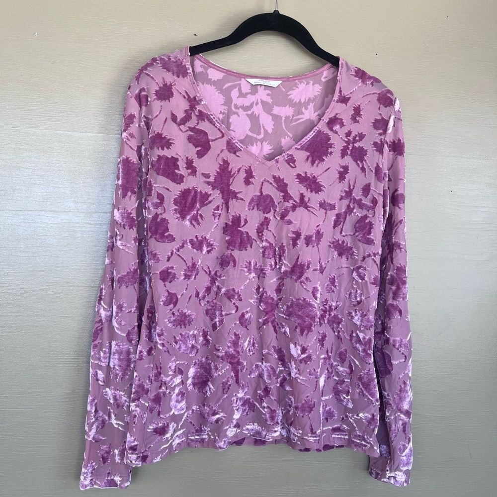Marks & Spencer St Michael Rose Velour Textured Long sleeve Large